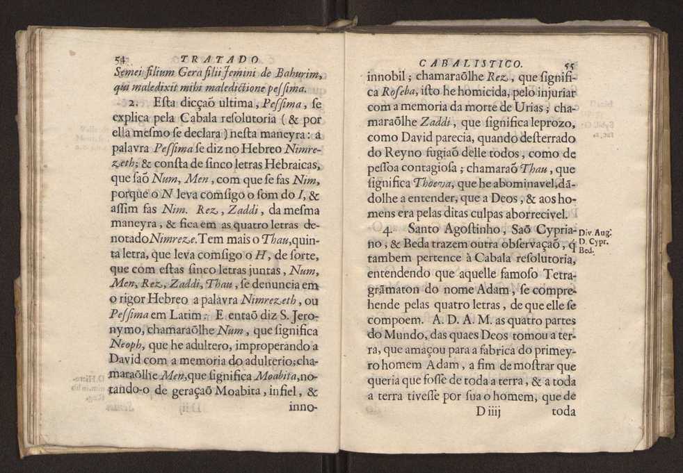 Tratado da sciencia cabala, ou noticia da arte cabalistica. Composto por Dom Francisco Manoel de Mello. Obra posthuma. dedicado ao illustrissimo senhor D. Fran.co Caetano Mascarenhas, prior mr de Aviz, do Conselho de S. Magestade, &c. por Mathias Pereyra da Silva 36