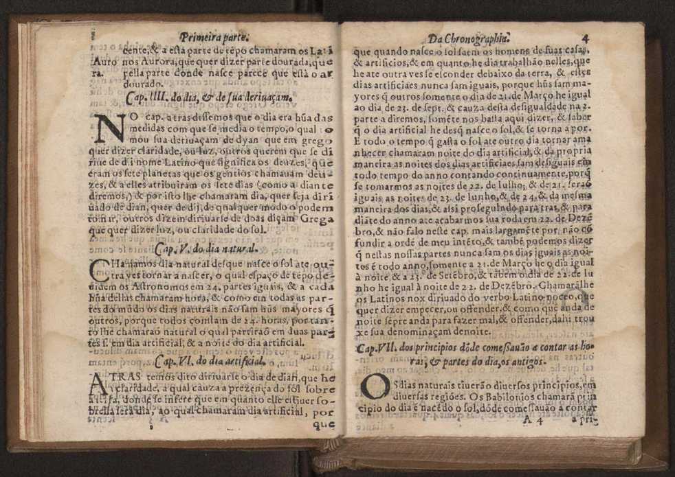 Chronographia reportorio dos tempos, no qual se contem VI. partes, s. dos tempos, esphera, cosmographia, & arte da navegao, astrologia rustica, & dos tempos, & pronosticao dos eclipses, cometas, & samenteiras. O calendario romano, c os eclypses ate 630. E no fim o uso, & fabrica da balhestilha, & quadrante gyometrico, com hum tratado dos relogios 16