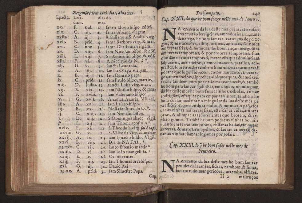 Chronographia reportorio dos tempos, no qual se contem VI. partes, s. dos tempos, esphera, cosmographia, & arte da navega��o, astrologia rustica, & dos tempos, & pronostica��o dos eclipses, cometas, & samenteiras. O calendario romano, c� os eclypses ate 630. E no fim o uso, & fabrica da balhestilha, & quadrante gyometrico, com hum tratado dos relogios 254