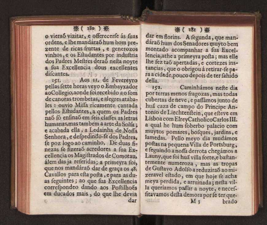 Embayxada do Conde de Villarmayor Fernando Telles da Sylva de Lisboa  corte de Vienna, e viagem da Rainha Nossa Senhora D. Maria Anna de Austria, de Vienna  Corte de Lisboa, com hu sumaria noticia das provincias, e cidades por onde se fez a jornada 101