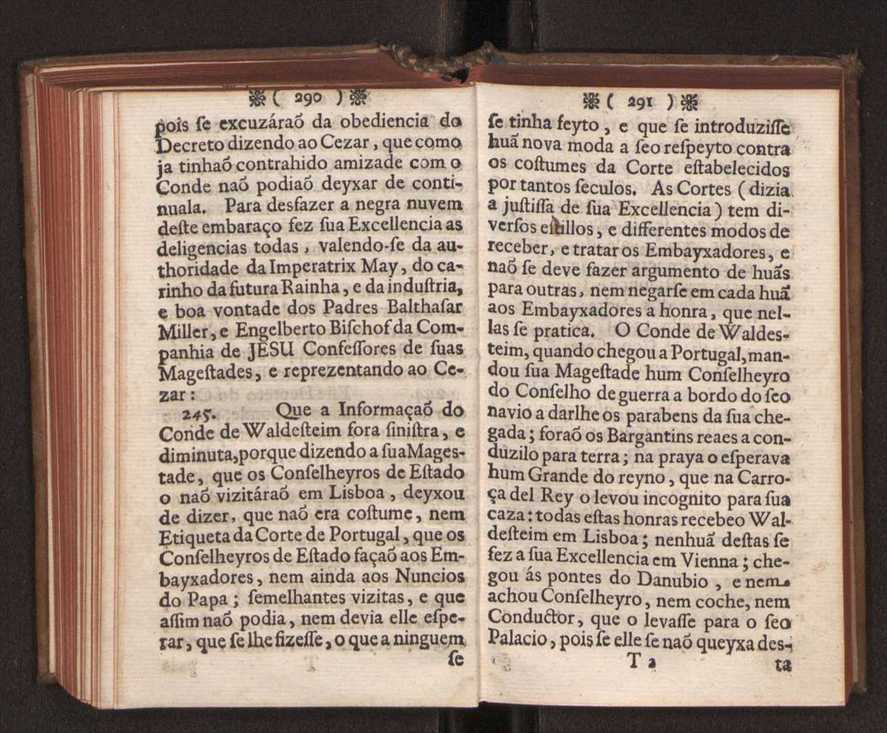 Embayxada do Conde de Villarmayor Fernando Telles da Sylva de Lisboa  corte de Vienna, e viagem da Rainha Nossa Senhora D. Maria Anna de Austria, de Vienna  Corte de Lisboa, com hu sumaria noticia das provincias, e cidades por onde se fez a jornada 156