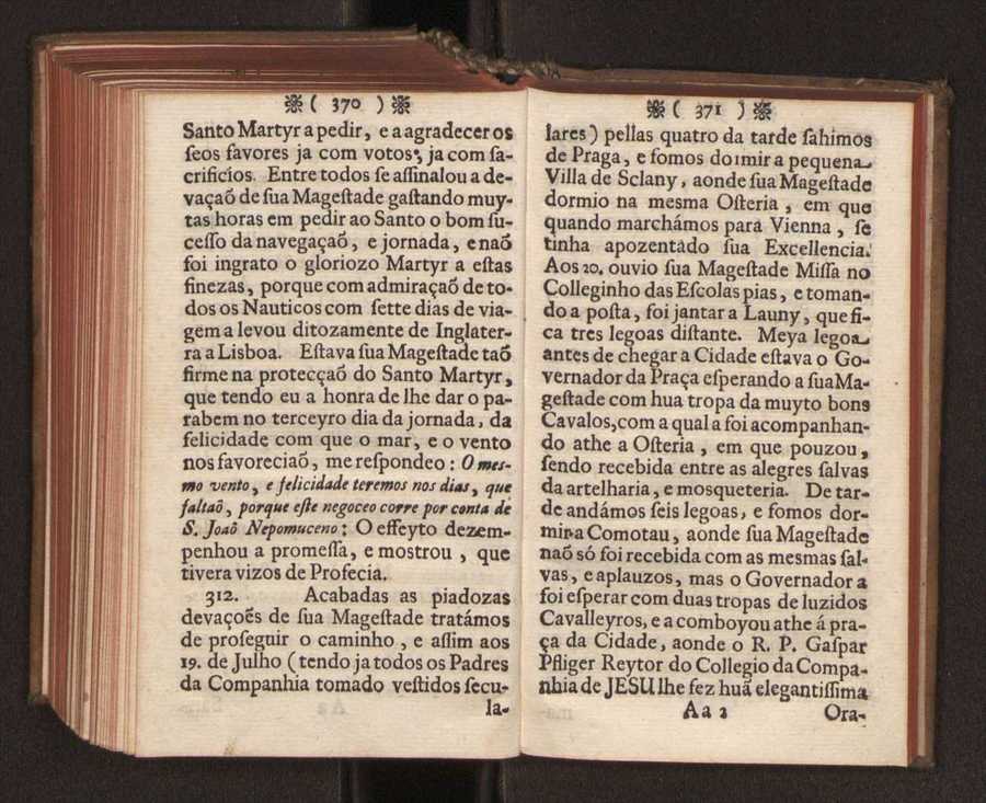 Embayxada do Conde de Villarmayor Fernando Telles da Sylva de Lisboa  corte de Vienna, e viagem da Rainha Nossa Senhora D. Maria Anna de Austria, de Vienna  Corte de Lisboa, com hu sumaria noticia das provincias, e cidades por onde se fez a jornada 196