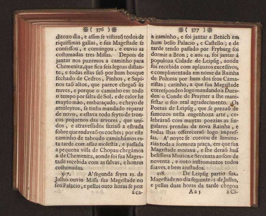 Embayxada do Conde de Villarmayor Fernando Telles da Sylva de Lisboa  corte de Vienna, e viagem da Rainha Nossa Senhora D. Maria Anna de Austria, de Vienna  Corte de Lisboa, com hu sumaria noticia das provincias, e cidades por onde se fez a jornada 199