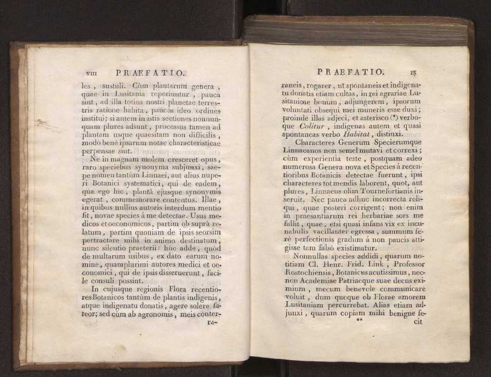 Felicis Avellar Broteri ... Flora Lusitanica, seu plantarum, quae in Lusitania vel sponte crescunt, vel frequentius colunter, ex florum praesertim sexubus systematice distributarum, synopsis. Vol. 1 6