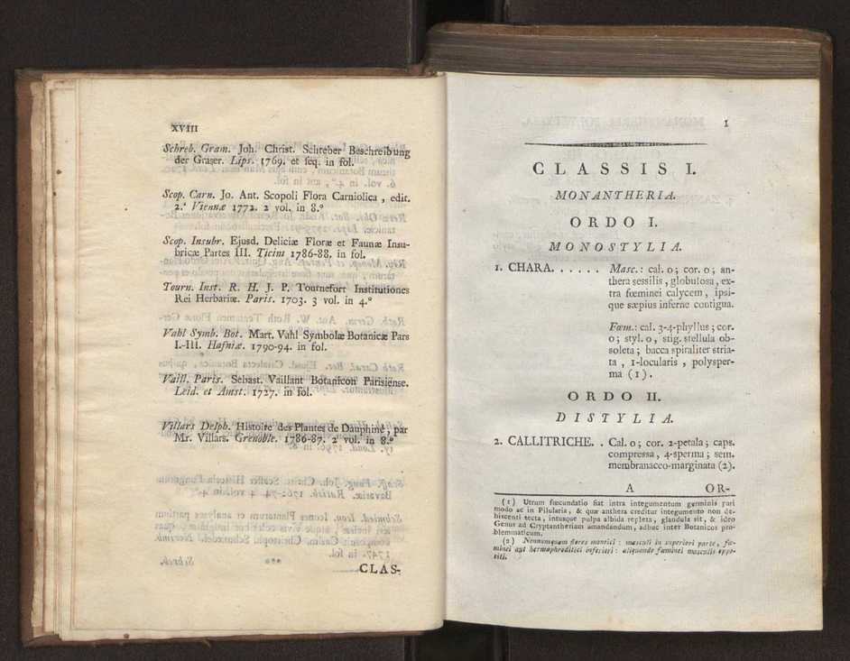 Felicis Avellar Broteri ... Flora Lusitanica, seu plantarum, quae in Lusitania vel sponte crescunt, vel frequentius colunter, ex florum praesertim sexubus systematice distributarum, synopsis. Vol. 1 11