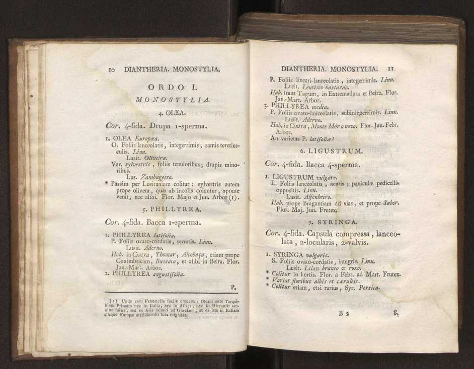 Felicis Avellar Broteri ... Flora Lusitanica, seu plantarum, quae in Lusitania vel sponte crescunt, vel frequentius colunter, ex florum praesertim sexubus systematice distributarum, synopsis. Vol. 1 16