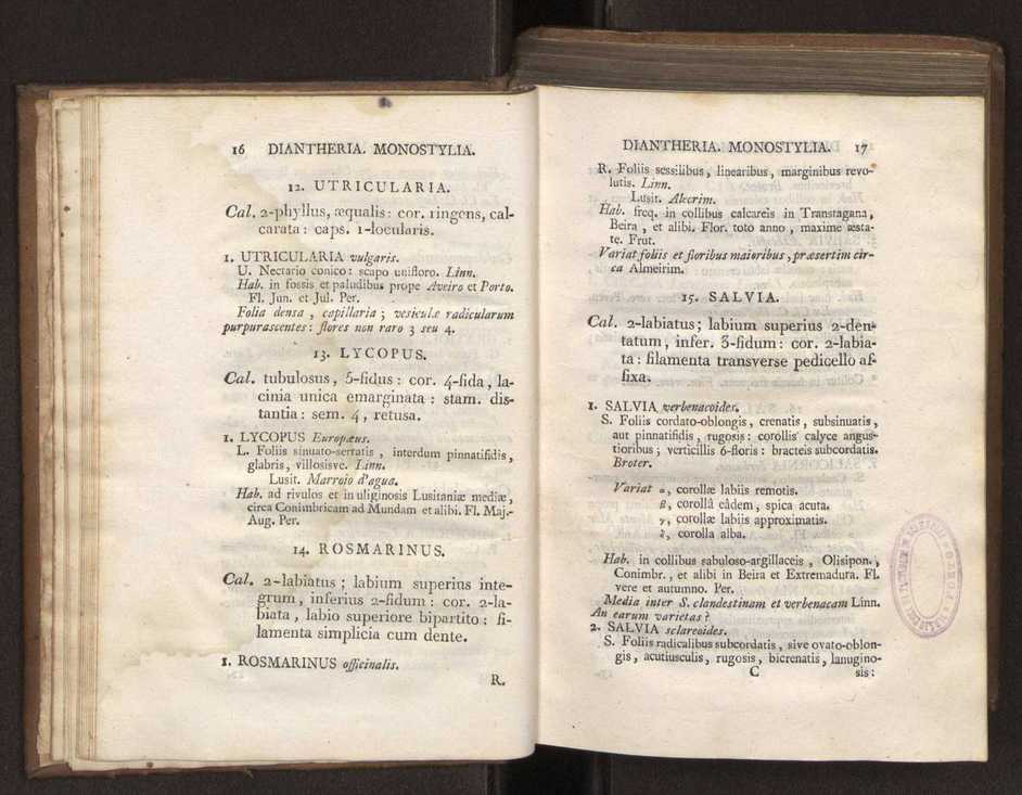 Felicis Avellar Broteri ... Flora Lusitanica, seu plantarum, quae in Lusitania vel sponte crescunt, vel frequentius colunter, ex florum praesertim sexubus systematice distributarum, synopsis. Vol. 1 19