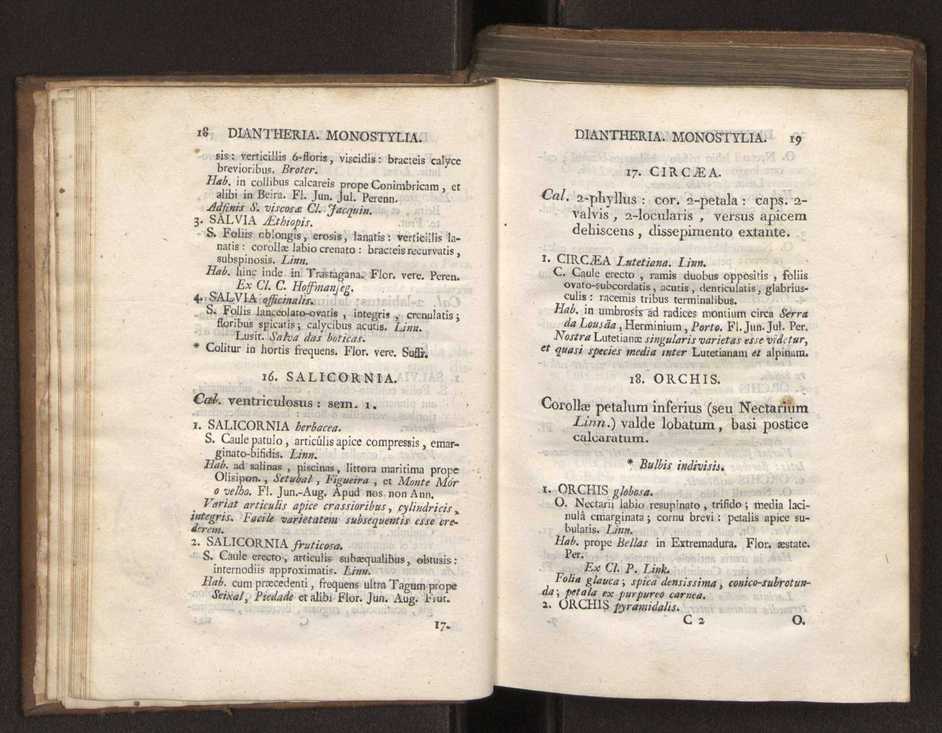 Felicis Avellar Broteri ... Flora Lusitanica, seu plantarum, quae in Lusitania vel sponte crescunt, vel frequentius colunter, ex florum praesertim sexubus systematice distributarum, synopsis. Vol. 1 20