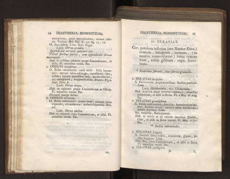 Felicis Avellar Broteri ... Flora Lusitanica, seu plantarum, quae in Lusitania vel sponte crescunt, vel frequentius colunter, ex florum praesertim sexubus systematice distributarum, synopsis. Vol. 1 23