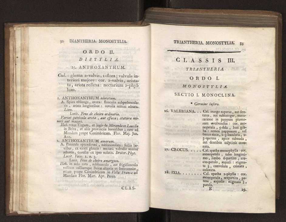 Felicis Avellar Broteri ... Flora Lusitanica, seu plantarum, quae in Lusitania vel sponte crescunt, vel frequentius colunter, ex florum praesertim sexubus systematice distributarum, synopsis. Vol. 1 27