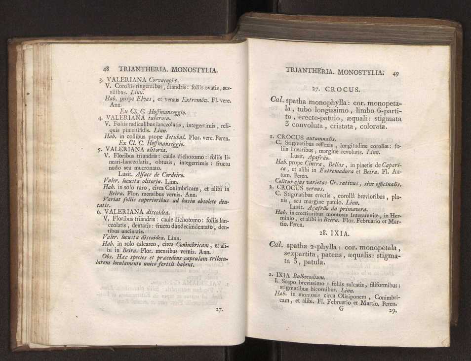 Felicis Avellar Broteri ... Flora Lusitanica, seu plantarum, quae in Lusitania vel sponte crescunt, vel frequentius colunter, ex florum praesertim sexubus systematice distributarum, synopsis. Vol. 1 35