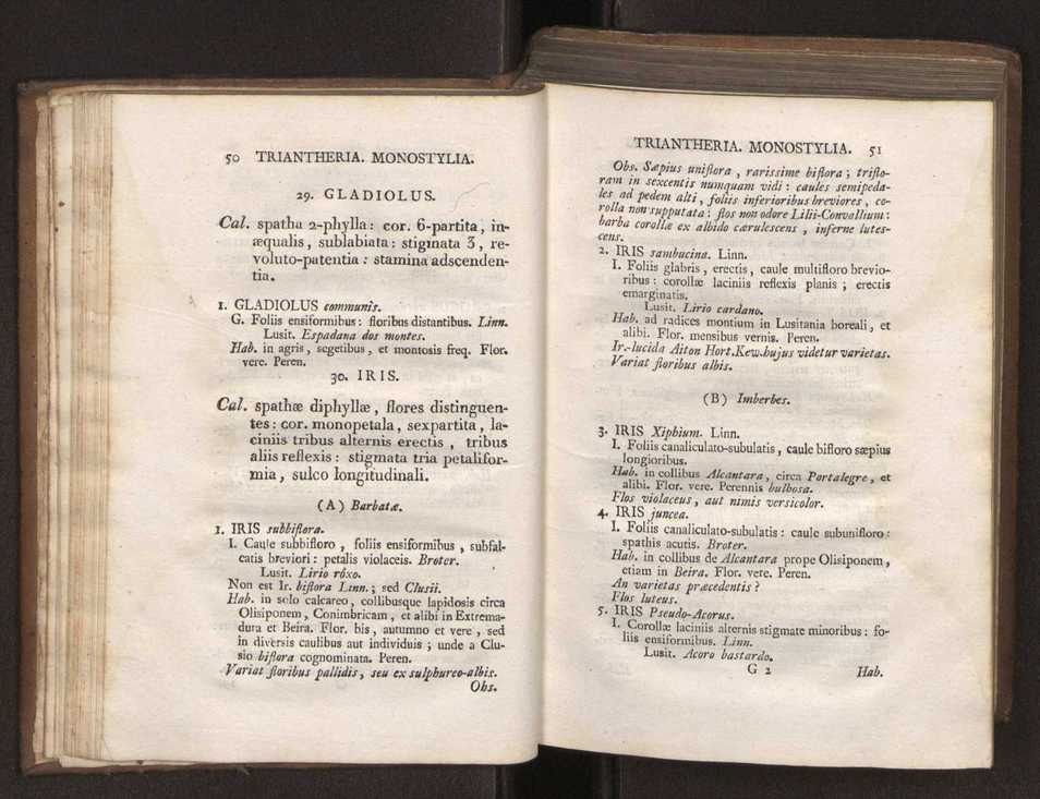 Felicis Avellar Broteri ... Flora Lusitanica, seu plantarum, quae in Lusitania vel sponte crescunt, vel frequentius colunter, ex florum praesertim sexubus systematice distributarum, synopsis. Vol. 1 36