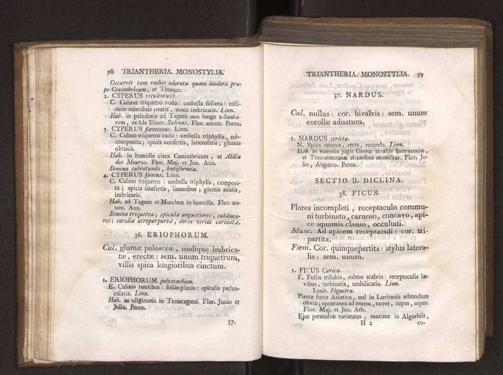 Felicis Avellar Broteri ... Flora Lusitanica, seu plantarum, quae in Lusitania vel sponte crescunt, vel frequentius colunter, ex florum praesertim sexubus systematice distributarum, synopsis. Vol. 1 40