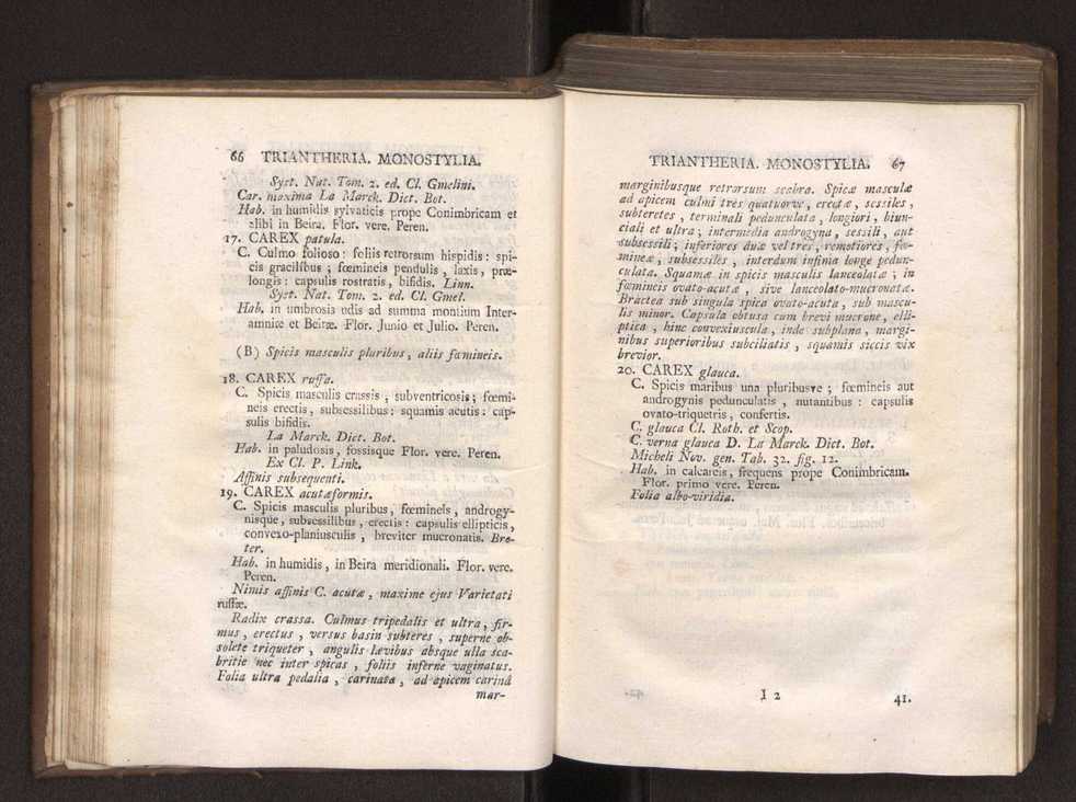 Felicis Avellar Broteri ... Flora Lusitanica, seu plantarum, quae in Lusitania vel sponte crescunt, vel frequentius colunter, ex florum praesertim sexubus systematice distributarum, synopsis. Vol. 1 44