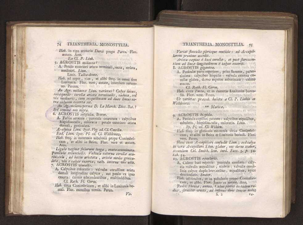 Felicis Avellar Broteri ... Flora Lusitanica, seu plantarum, quae in Lusitania vel sponte crescunt, vel frequentius colunter, ex florum praesertim sexubus systematice distributarum, synopsis. Vol. 1 48