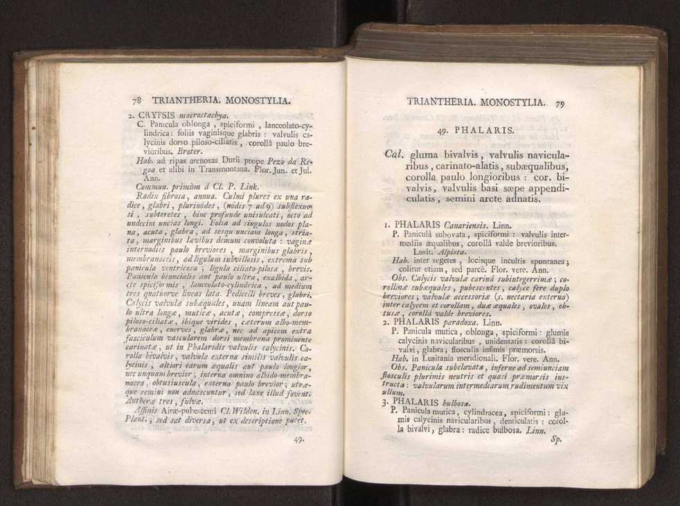 Felicis Avellar Broteri ... Flora Lusitanica, seu plantarum, quae in Lusitania vel sponte crescunt, vel frequentius colunter, ex florum praesertim sexubus systematice distributarum, synopsis. Vol. 1 50