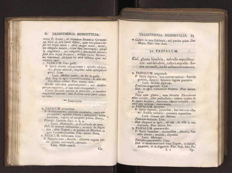 Felicis Avellar Broteri ... Flora Lusitanica, seu plantarum, quae in Lusitania vel sponte crescunt, vel frequentius colunter, ex florum praesertim sexubus systematice distributarum, synopsis. Vol. 1 52