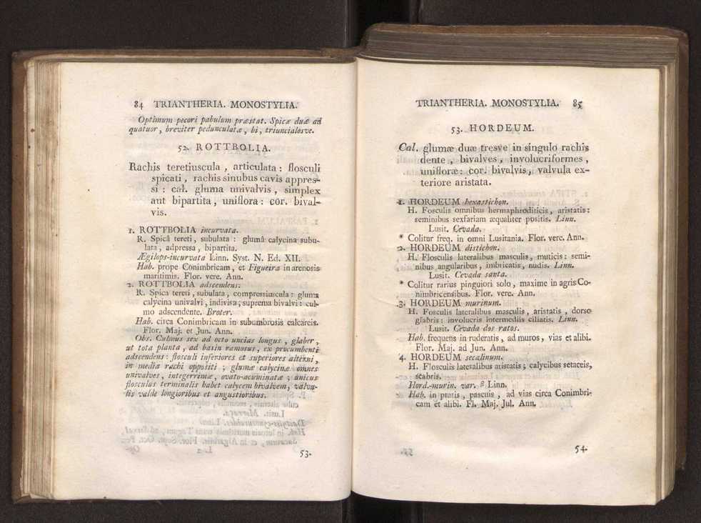 Felicis Avellar Broteri ... Flora Lusitanica, seu plantarum, quae in Lusitania vel sponte crescunt, vel frequentius colunter, ex florum praesertim sexubus systematice distributarum, synopsis. Vol. 1 53