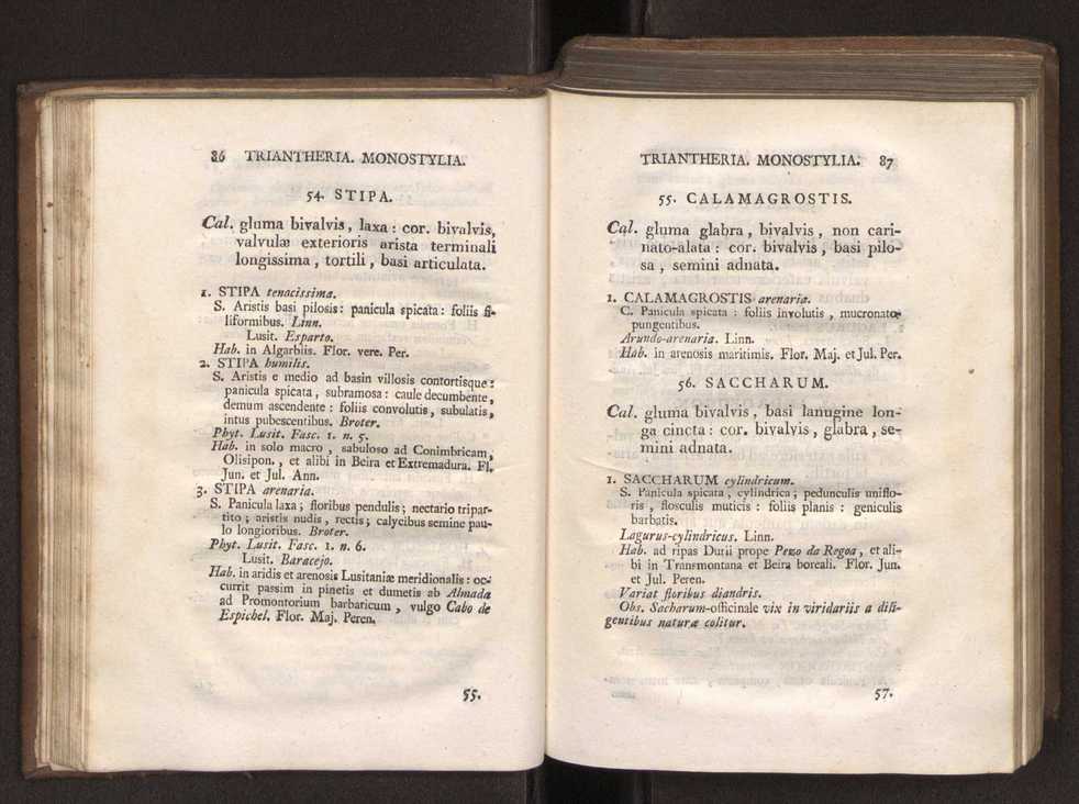 Felicis Avellar Broteri ... Flora Lusitanica, seu plantarum, quae in Lusitania vel sponte crescunt, vel frequentius colunter, ex florum praesertim sexubus systematice distributarum, synopsis. Vol. 1 54
