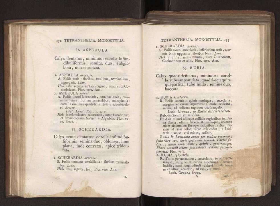 Felicis Avellar Broteri ... Flora Lusitanica, seu plantarum, quae in Lusitania vel sponte crescunt, vel frequentius colunter, ex florum praesertim sexubus systematice distributarum, synopsis. Vol. 1 87