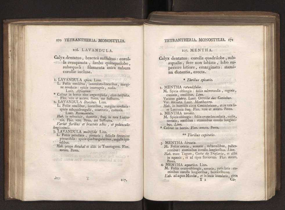 Felicis Avellar Broteri ... Flora Lusitanica, seu plantarum, quae in Lusitania vel sponte crescunt, vel frequentius colunter, ex florum praesertim sexubus systematice distributarum, synopsis. Vol. 1 96