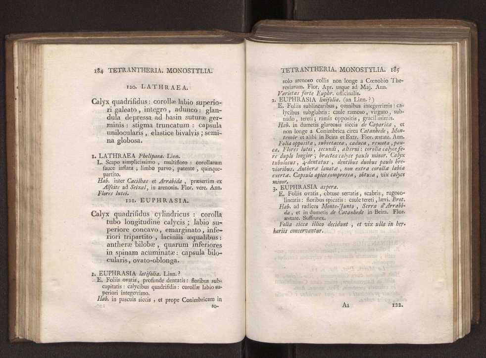 Felicis Avellar Broteri ... Flora Lusitanica, seu plantarum, quae in Lusitania vel sponte crescunt, vel frequentius colunter, ex florum praesertim sexubus systematice distributarum, synopsis. Vol. 1 103