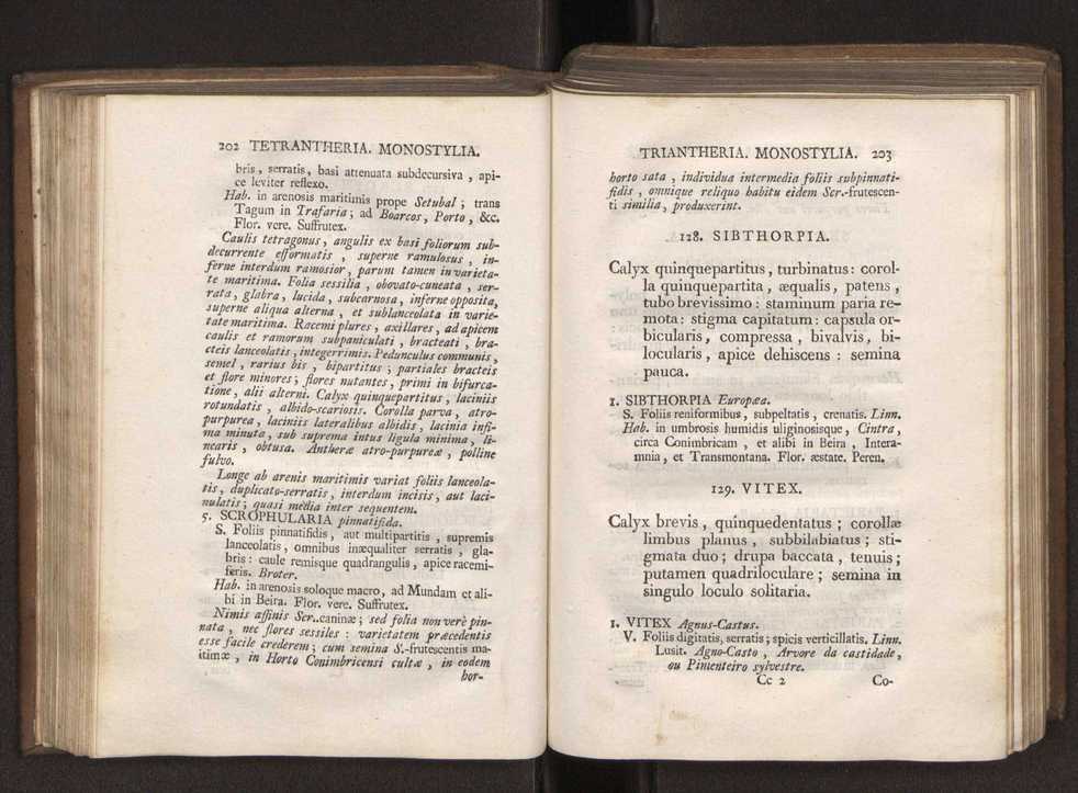 Felicis Avellar Broteri ... Flora Lusitanica, seu plantarum, quae in Lusitania vel sponte crescunt, vel frequentius colunter, ex florum praesertim sexubus systematice distributarum, synopsis. Vol. 1 112