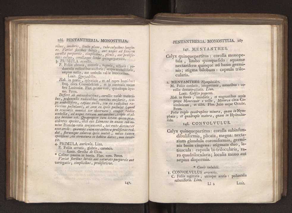 Felicis Avellar Broteri ... Flora Lusitanica, seu plantarum, quae in Lusitania vel sponte crescunt, vel frequentius colunter, ex florum praesertim sexubus systematice distributarum, synopsis. Vol. 1 144