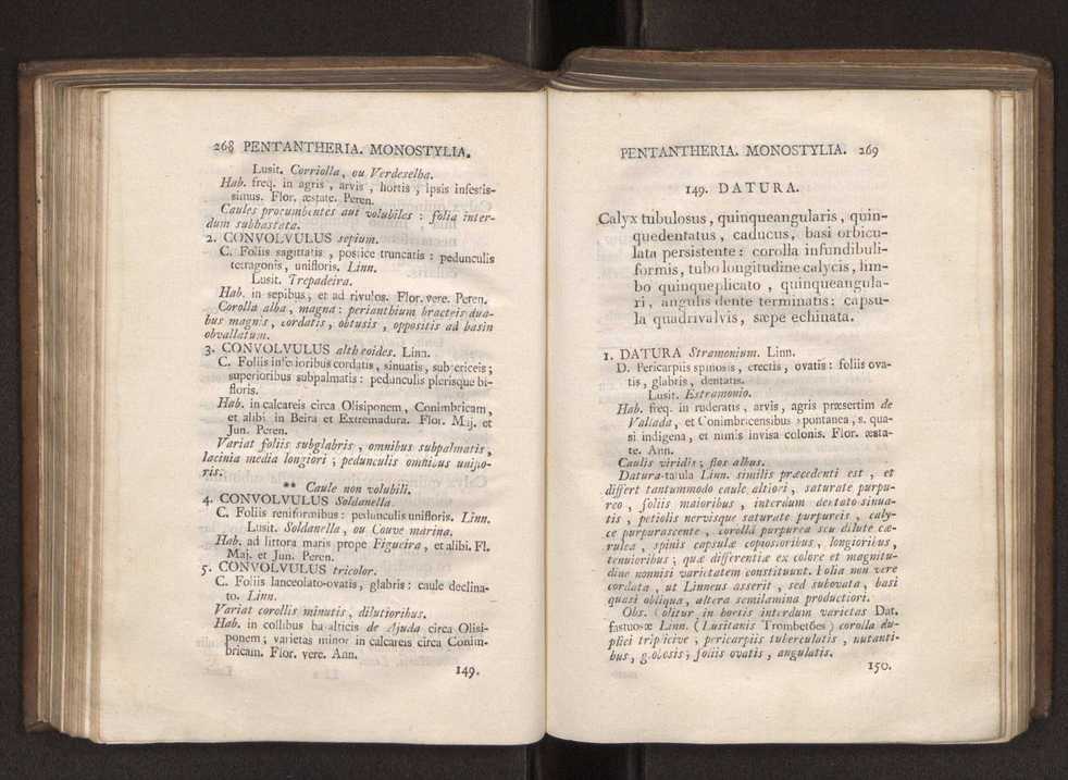 Felicis Avellar Broteri ... Flora Lusitanica, seu plantarum, quae in Lusitania vel sponte crescunt, vel frequentius colunter, ex florum praesertim sexubus systematice distributarum, synopsis. Vol. 1 145