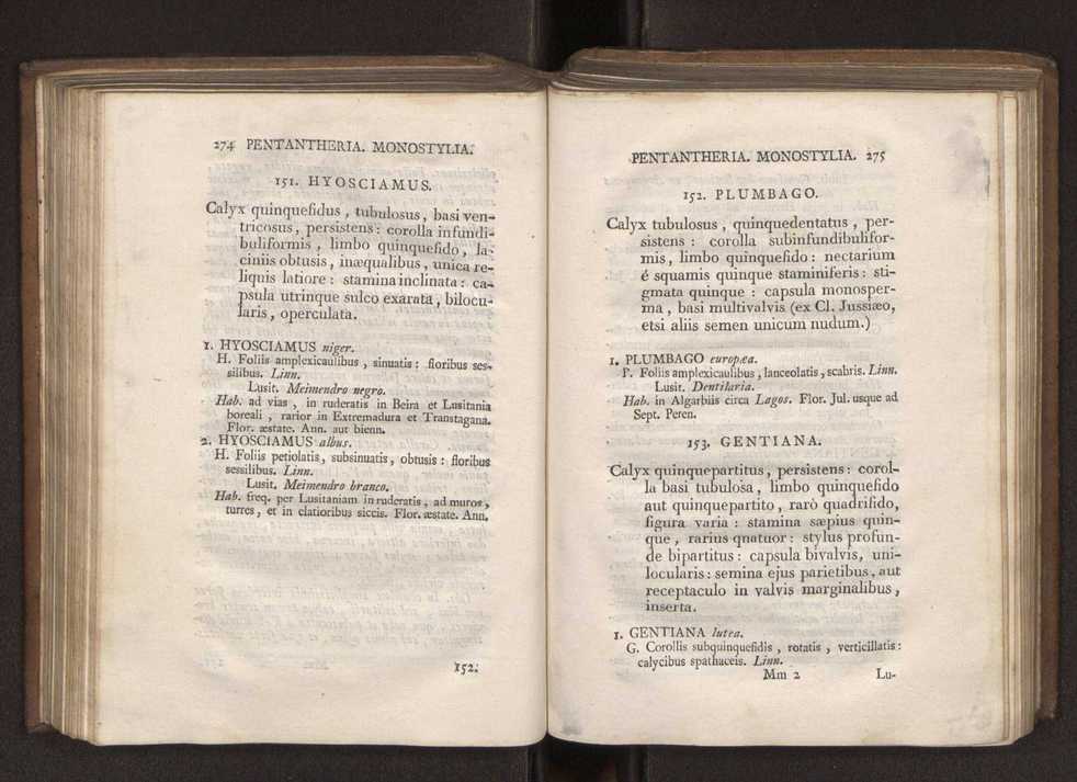 Felicis Avellar Broteri ... Flora Lusitanica, seu plantarum, quae in Lusitania vel sponte crescunt, vel frequentius colunter, ex florum praesertim sexubus systematice distributarum, synopsis. Vol. 1 148