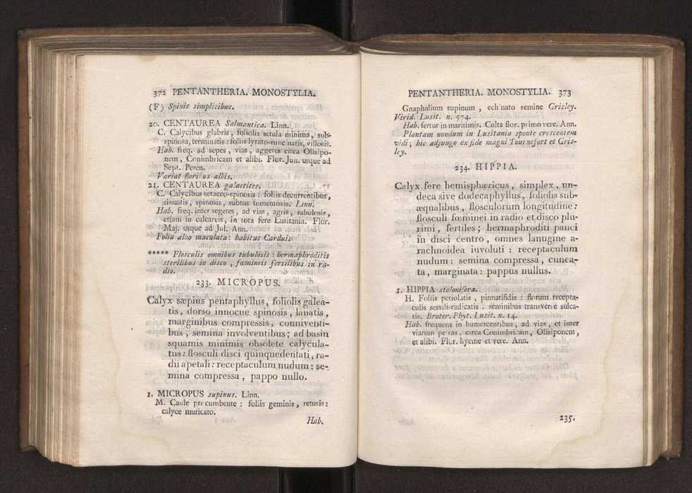 Felicis Avellar Broteri ... Flora Lusitanica, seu plantarum, quae in Lusitania vel sponte crescunt, vel frequentius colunter, ex florum praesertim sexubus systematice distributarum, synopsis. Vol. 1 197