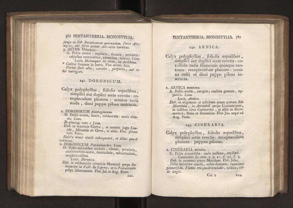 Felicis Avellar Broteri ... Flora Lusitanica, seu plantarum, quae in Lusitania vel sponte crescunt, vel frequentius colunter, ex florum praesertim sexubus systematice distributarum, synopsis. Vol. 1 204