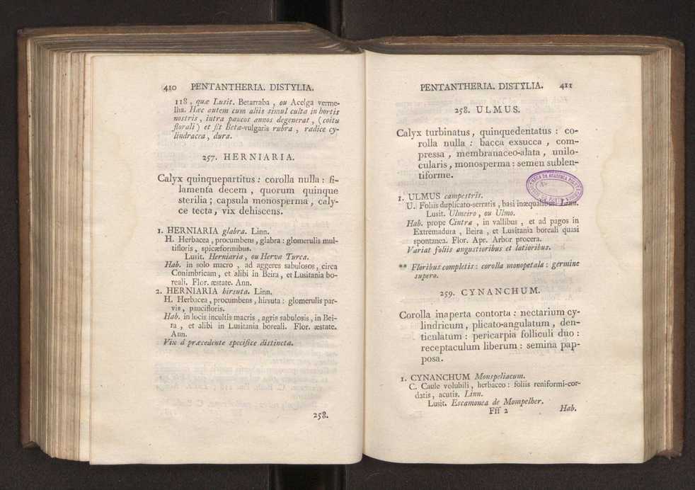 Felicis Avellar Broteri ... Flora Lusitanica, seu plantarum, quae in Lusitania vel sponte crescunt, vel frequentius colunter, ex florum praesertim sexubus systematice distributarum, synopsis. Vol. 1 216