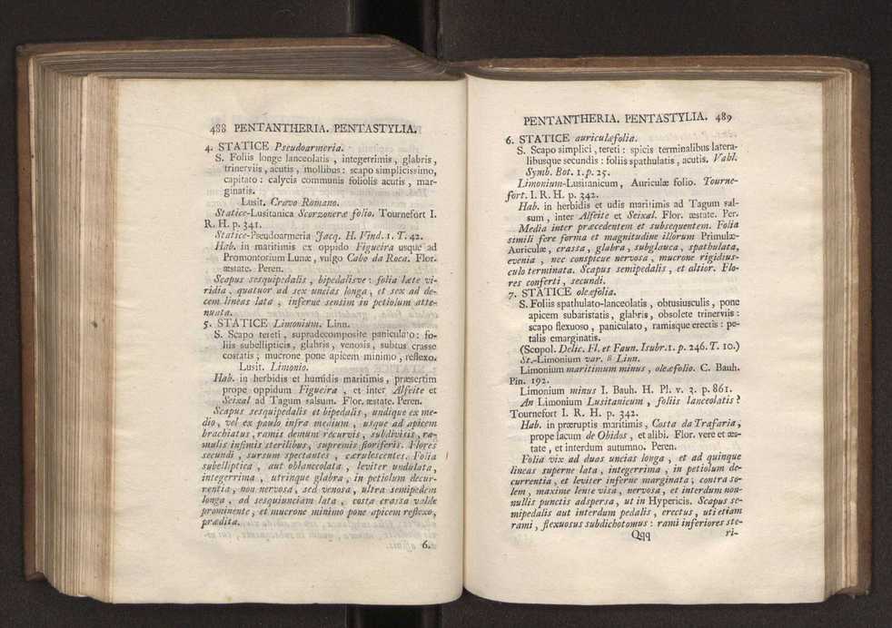 Felicis Avellar Broteri ... Flora Lusitanica, seu plantarum, quae in Lusitania vel sponte crescunt, vel frequentius colunter, ex florum praesertim sexubus systematice distributarum, synopsis. Vol. 1 255