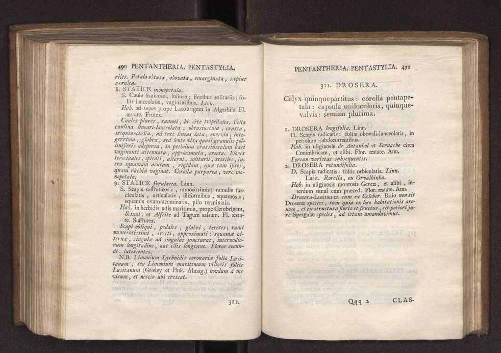 Felicis Avellar Broteri ... Flora Lusitanica, seu plantarum, quae in Lusitania vel sponte crescunt, vel frequentius colunter, ex florum praesertim sexubus systematice distributarum, synopsis. Vol. 1 256
