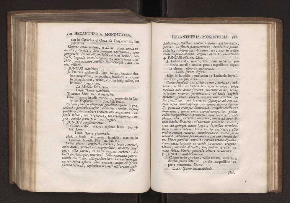 Felicis Avellar Broteri ... Flora Lusitanica, seu plantarum, quae in Lusitania vel sponte crescunt, vel frequentius colunter, ex florum praesertim sexubus systematice distributarum, synopsis. Vol. 1 266