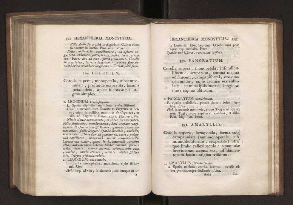 Felicis Avellar Broteri ... Flora Lusitanica, seu plantarum, quae in Lusitania vel sponte crescunt, vel frequentius colunter, ex florum praesertim sexubus systematice distributarum, synopsis. Vol. 1 287