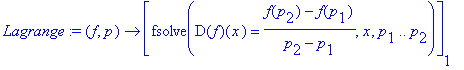 Lagrange := proc (f, p) options operator, arrow; [f...