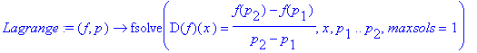 Lagrange := proc (f, p) options operator, arrow; fs...
