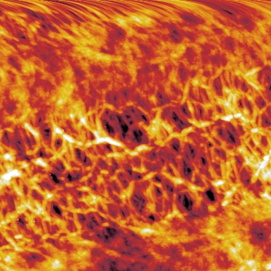 AFM image showing piezo or scanner creep artifact